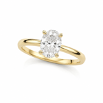 Gult gull ring 1,7 ct LAB diamant River VS1 - sentersten 1,51ct 