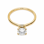 Gult gull ring 1,7 ct LAB diamant River VS1 - sentersten 1,51ct 