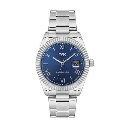 Daniel Klein D2K herreur i stål med lenke & blå skive 5 ATM 41mm