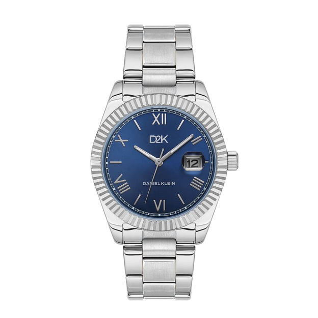 Daniel Klein D2K herreur i stål med lenke & blå skive 5 ATM 41mm