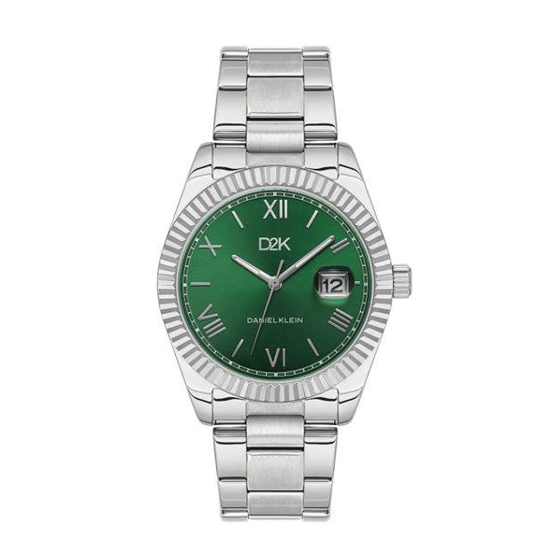 Daniel Klein D2K herreur i stål med lenke & grønn skive 5 ATM 41mm