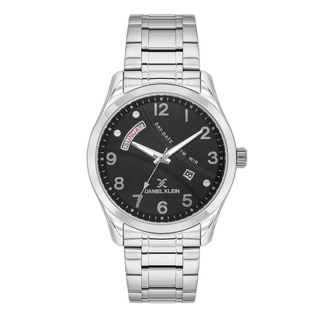Daniel Klein Exclusive herreur i stål med lenke & svart skive 5 ATM  43mm