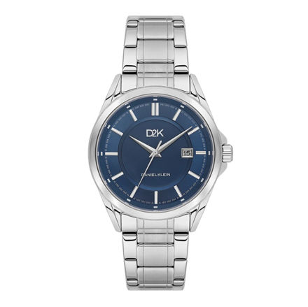 Daniel Klein D2K herreur i stål med lenke & blå skive 5 ATM 42mm