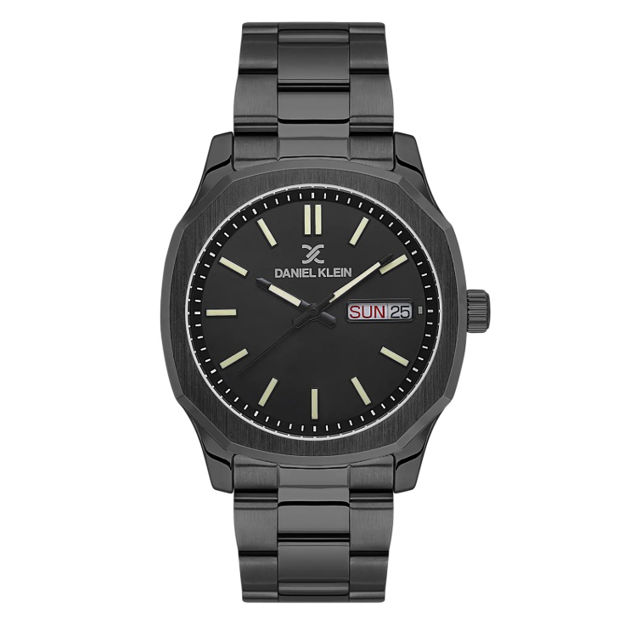 Daniel Klein Premium herreur i svart stål med lenke & svart skive 5 ATM 42mm