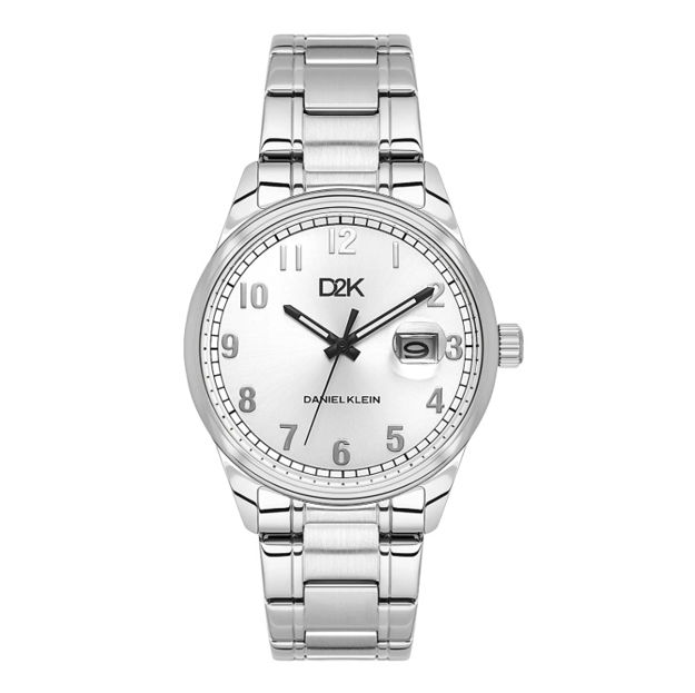 Daniel Klein D2K herreur i stål med lenke & sølvfarget skive 5 ATM 42mm