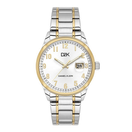 Daniel Klein D2K herreur i bicolor stål med lenke & sølvfarget skive 5 ATM 42mm