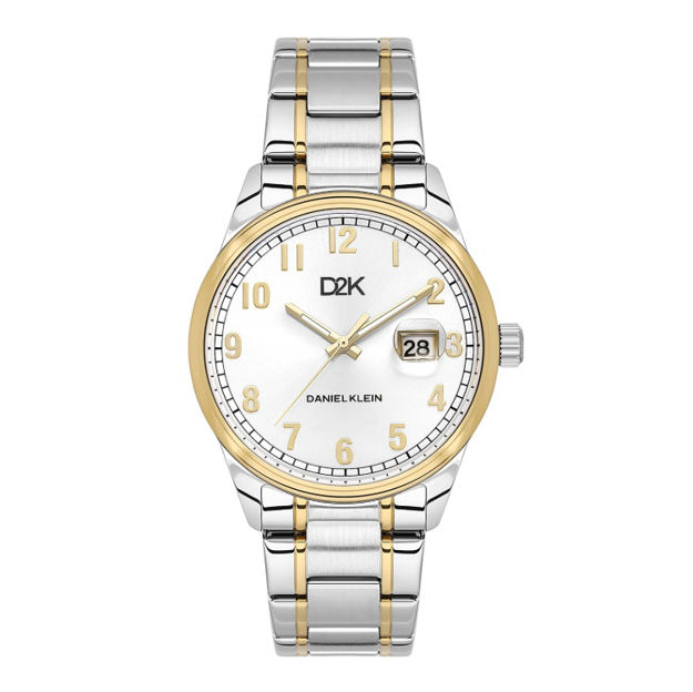 Daniel Klein D2K herreur i bicolor stål med lenke & sølvfarget skive 5 ATM 42mm