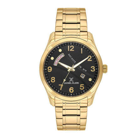 Daniel Klein Exclusive herreur i stål/doublé med lenke & svart skive 5 ATM  43mm
