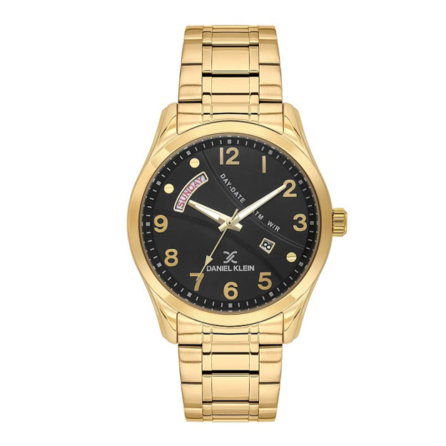 Daniel Klein Exclusive herreur i stål/doublé med lenke & svart skive 5 ATM  43mm