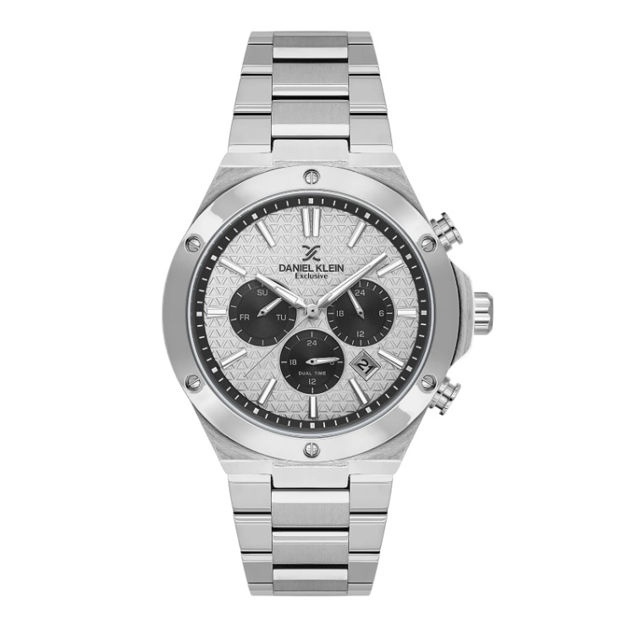 Daniel Klein Exclusive herreur i stål med lenke & sølvfarget skive 5 ATM 44mm