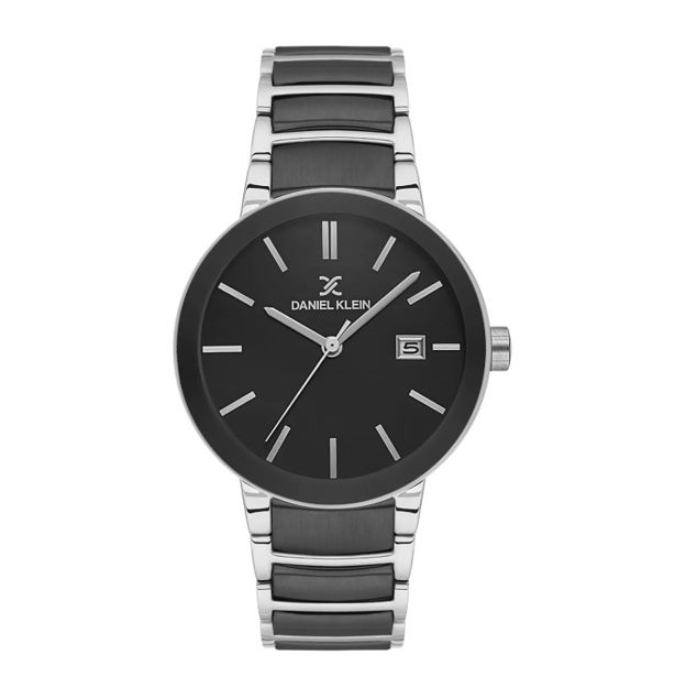 Daniel Klein Premium herreur i bicolor stål med lenke & svart skive 5 ATM 41mm