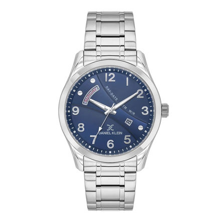 Daniel Klein Exclusive herreur i stål med lenke & blå skive 5 ATM  43mm