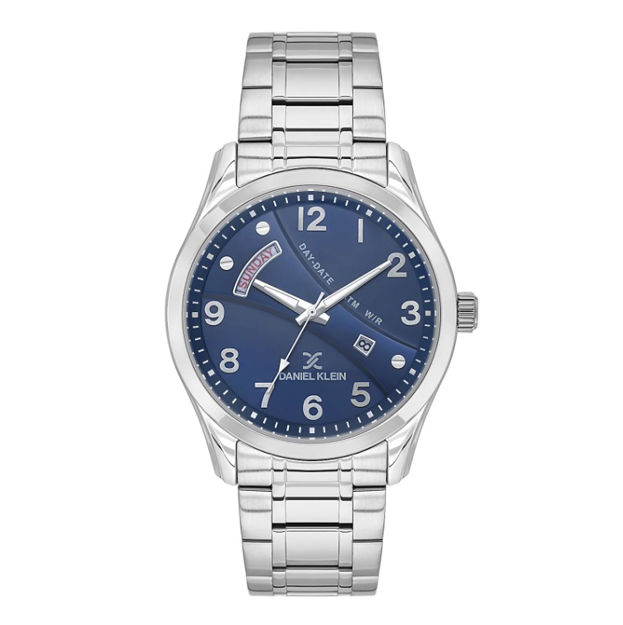 Daniel Klein Exclusive herreur i stål med lenke & blå skive 5 ATM  43mm