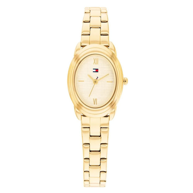 Tommy Hilfiger dameur stål & gull 22mm 3 ATM champagne skive, lenke