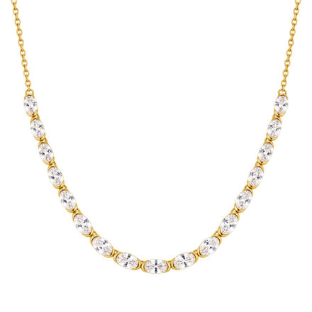 Ania Haie gold half-bezel oval half-tennis necklace