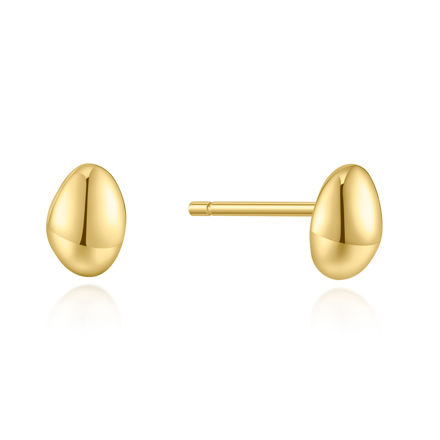Ania Haie gold organic dome pebble stud earrings 7mm