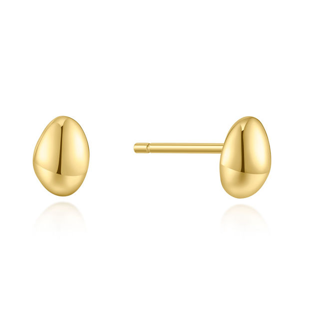 Ania Haie gold organic dome pebble stud earrings 7mm