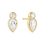 Ania Haie gold inverted teardrops & round stud earrings 13mm