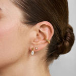Ania Haie gold bezel organic pebble dangle earrings 14mm