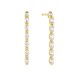 Ania Haie gold half bezel oval liniar dangle earrings 26mm