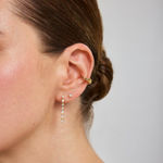 Ania Haie gold half bezel oval liniar dangle earrings 26mm