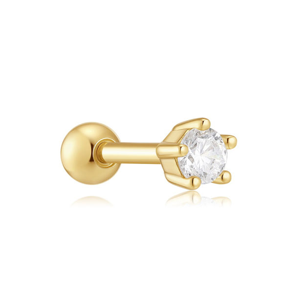 Ania Haie gold five-prong sparkle barbell earring 3mm