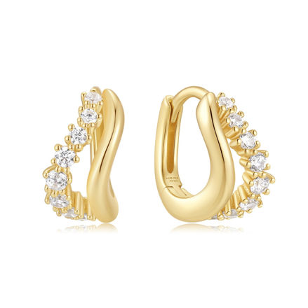 Ania Haie gold duet wave hoop earrings 8mm