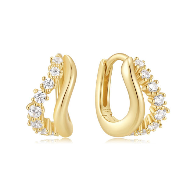Ania Haie gold duet wave hoop earrings 8mm