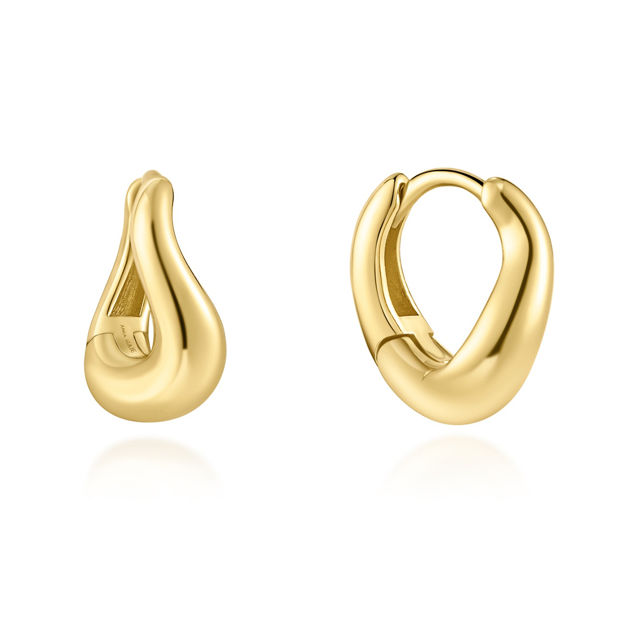 Ania Haie gold wave hoop earrings 13mm