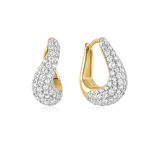 Ania Haie gold pave wave hoop earrings 16mm