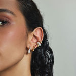 Ania Haie gold pave wave hoop earrings 16mm