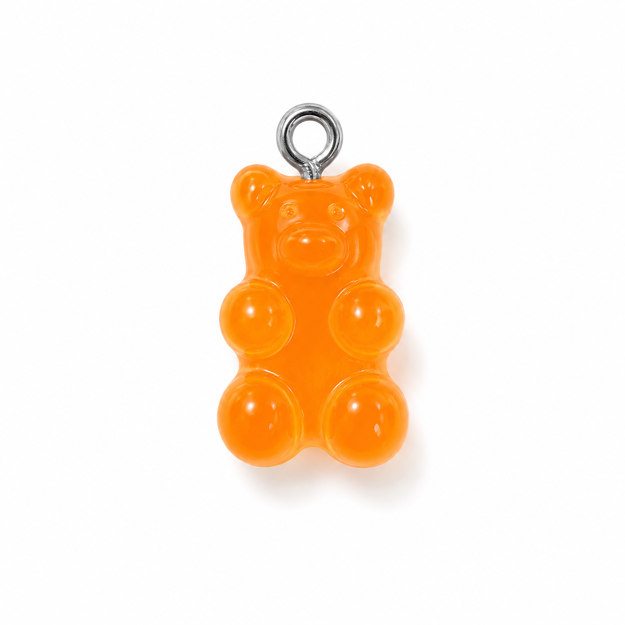 Gummibjørn orange med sølvfarget øsken