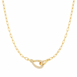 Ania Haie gold interlocked pave & polished knot necklace