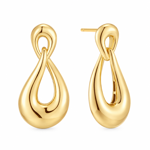 Ania Haie gold interlocked wave stud earrings 30mm