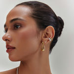 Ania Haie gold interlocked wave stud earrings 30mm