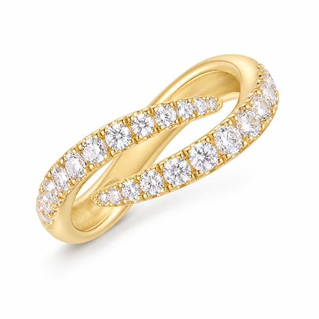 Ania Haie gold spiral pave adjustable ring