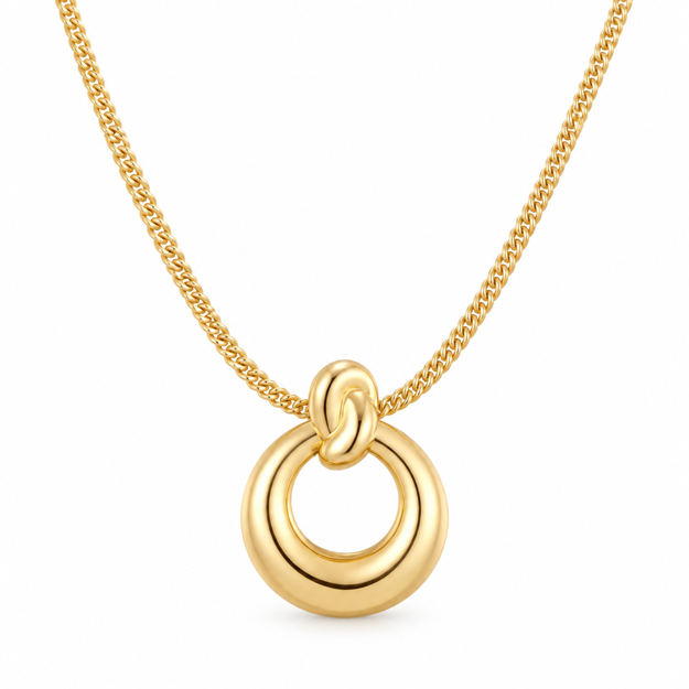 Ania Haie gold open circle necklace Ø:19mm