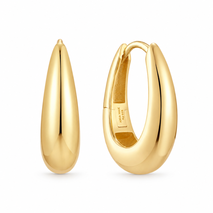 Ania Haie gold classic dome hoop earrings 18mm