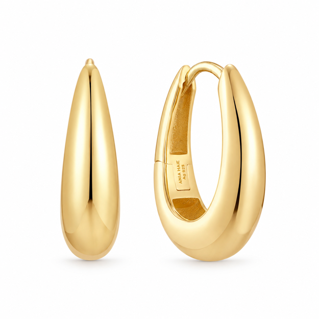 Ania Haie gold classic dome hoop earrings 18mm
