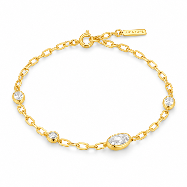 Ania Haie gold bezel organic dome pebble bracelet 