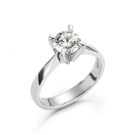 Hvitt gull ring Maud 1,53ct LAB diamant River VS1