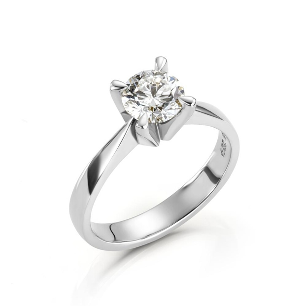 Hvitt gull ring Maud 1,53ct LAB diamant River VS1
