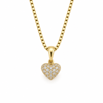 Gull hjerte anheng diamanter 0,27ct W/SI3