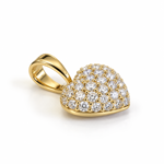 Gull hjerte anheng diamanter 0,27ct W/SI3