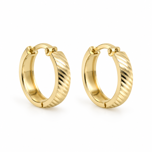 Caia Gold 375 slipt ørering 3,4mm 13mm