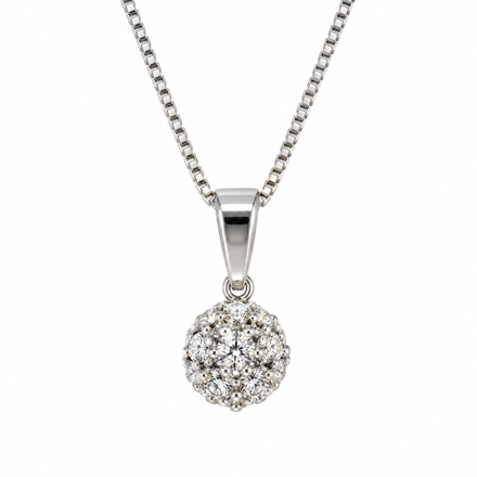 Rhodinert sølv halssmykke med 8mm Swarovski kule