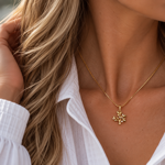 Caia Gold 375 anheng Livets tre med Cubic Zirconia