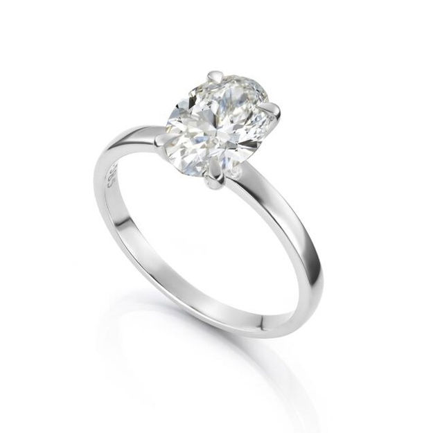 Hvitt gull ring Olivia 1,50ct LAB diamant River VS