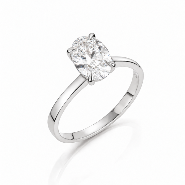 Hvitt gull ring Olivia 1,50ct LAB diamant River VS