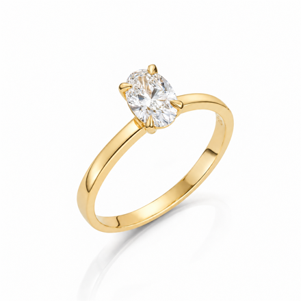 Gult gull ring Olivia 0,50ct LAB diamant River VS